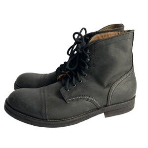 Hawkins Combat Boots Black Leather Lace Up Shoes Outdoor Military Mens 41 US 8